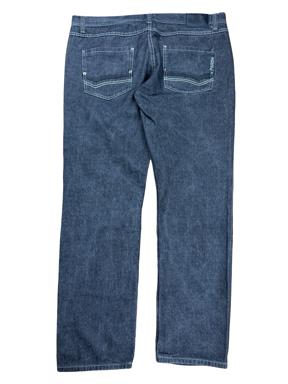 Vintage Y2K Parish N Faded Wash Baggy Black Grey Denim Jeans Size 42x34